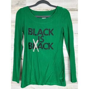 Moschino Women’s 8 Green Black Is Back Designer Viscose Long Sleeve T-Shirt